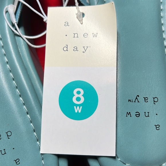 NWT NEW WIDE WIDTH Carlita Wedge Platform Slide Sandals by A New Day. Blue 8W - Picture 5 of 7